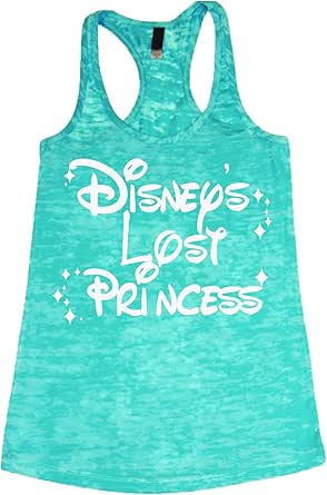 Disney's Lost Princess Women's White Ink Burnout Tank Top Aqua Large