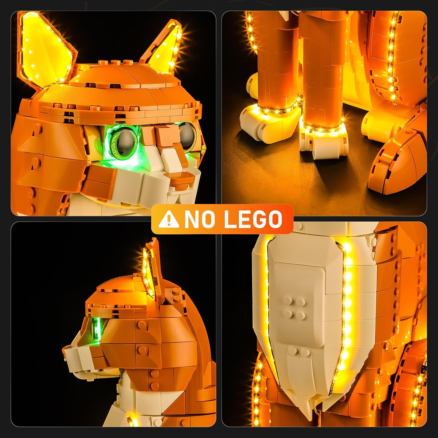 LIGHTAILING Led Light for Lego-21376 Ideas Orange Cat - Easy Install, Hidden Wiring, Home Decor & Gift-Ready (Model Not Included)