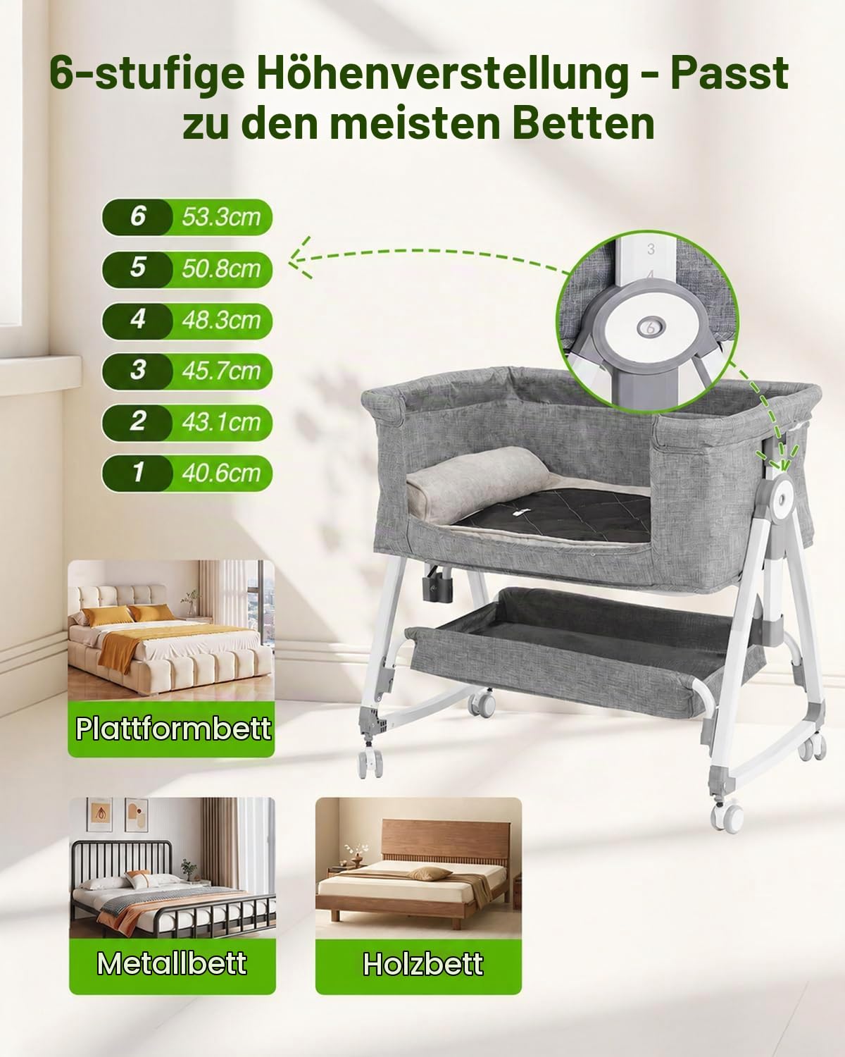 Beistellbett Hund für Kleine, mittelgroße Hunde, Katzen bis 15kg