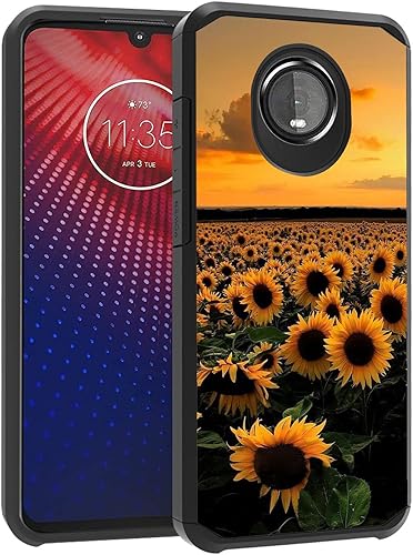 ZXHSBROK Funda para Moto Z4 Moto Z4 Play, resistente 2 en 1 de doble capa híbrida de policarbonato duro y silicona suave a prueba de golpes, funda