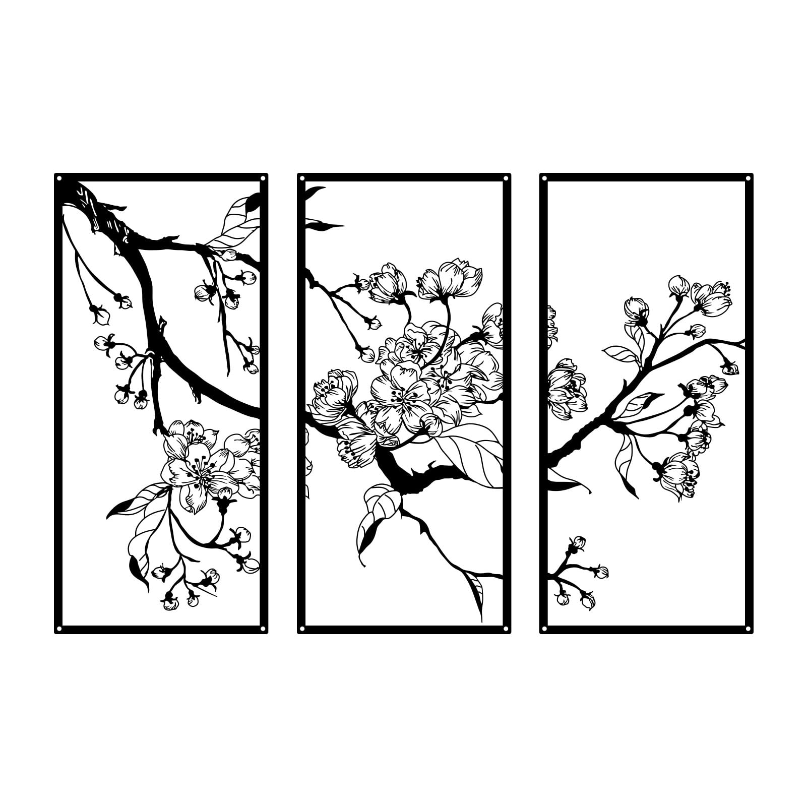 ruelen 3 Pcs Large Metal Flowers Wall Decor