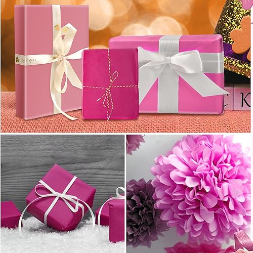 Miniatura 7 de 30 hojas de papel de seda rosa para bolsas de regalo, papel de seda rosa surtido a granel para decoración de bodas, cumpleaños, proyectos de