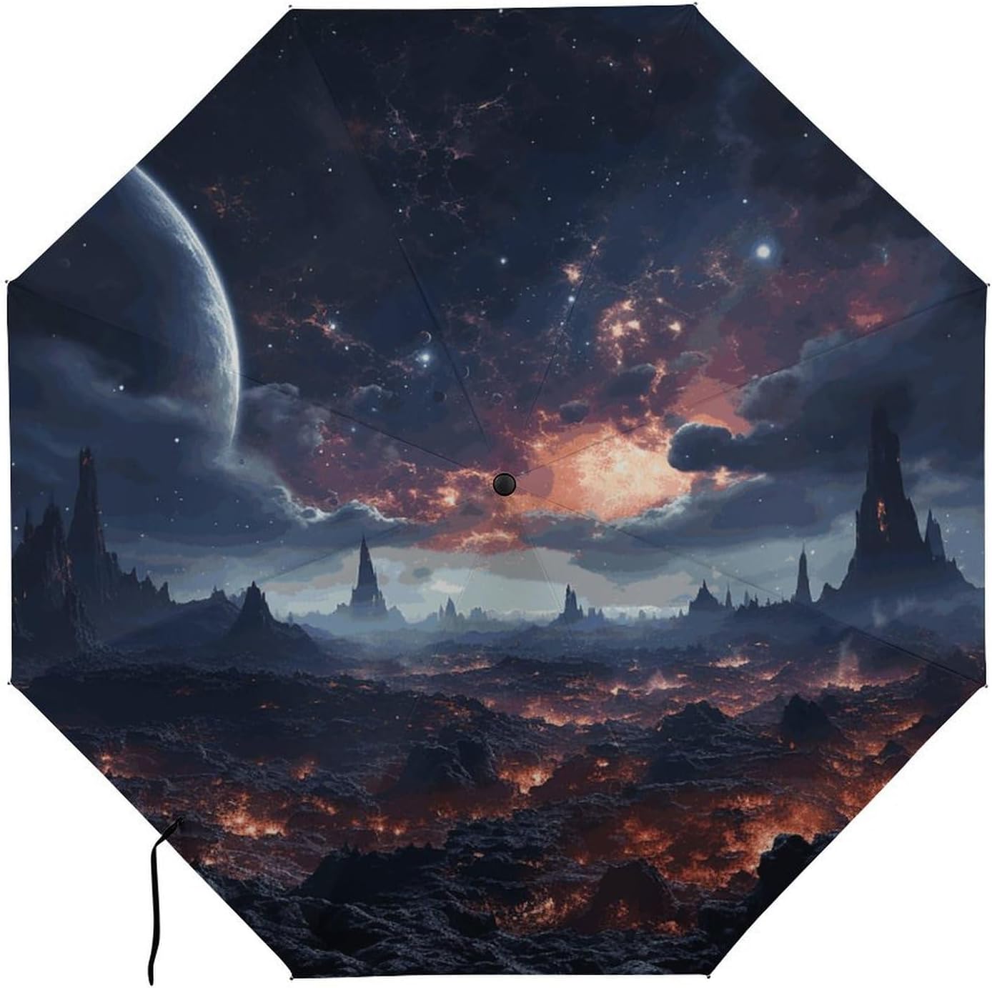 Space Stars Umbrella Extra Large Folding, Travel Umbrella Windproof, Compact, Golf Umbrella With Unique Patterns, Fashionable And Beautiful for Men And Women.