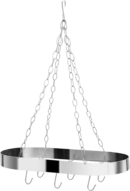 Premier Housewares Oval Ceiling Rack, Matt Chrome