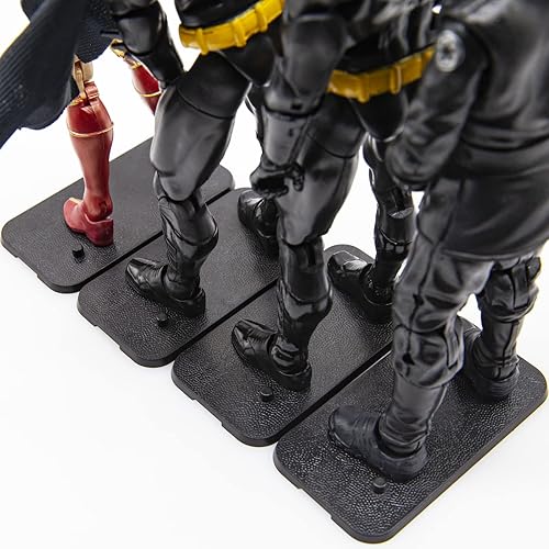 Miniatura 6 de EBCO - Base de plástico para figura de acción de 50 piezas, soporte de soporte para modelo de clavijas múltiples para 6 pulgadas, serie negra de