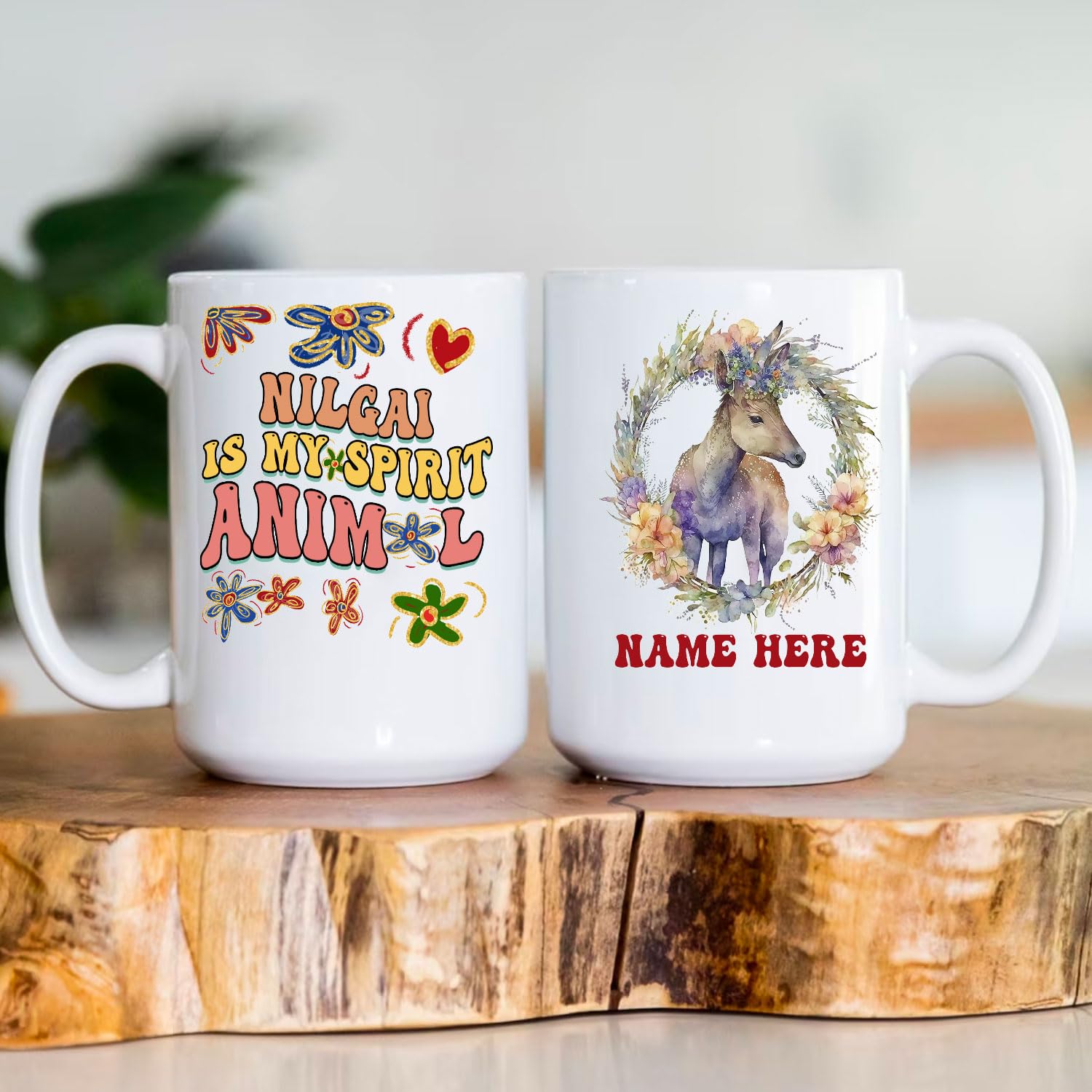 Amazon.com: Funny Nilgai Is My Spirit Animal Mug for Animal Lovers  Personalized Names Gifts Idea Novelty Coffee Mugs 11oz 15oz : Home & Kitchen