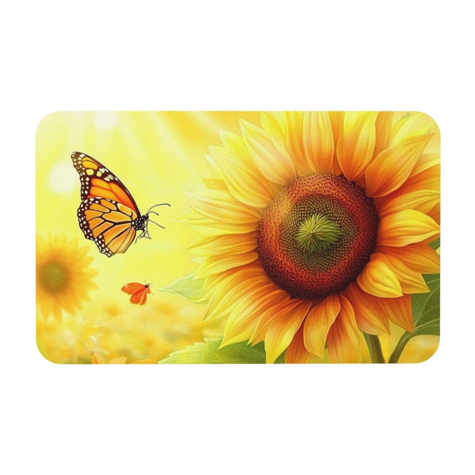 Tapis de bain antidérapant tournesol 50x80 cm pour l'intérieur et l'extérieur