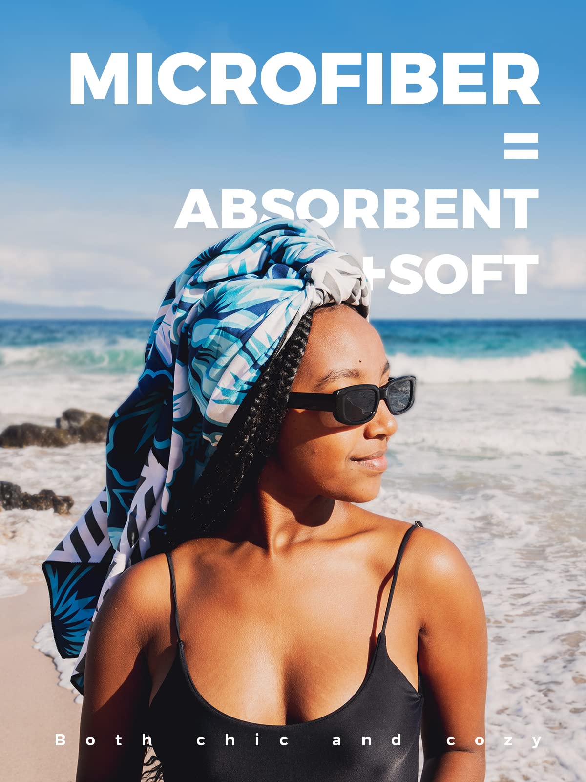 OCOOPA Telo mare microfibra ad asciugatura rapida, extra large, 178 * 80cm, senza sabbia, super leggero, per piscina, campeggio, picnic, yoga, palestra, sport-Ottimo per la festa della mamma