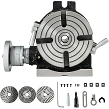 Rotary Table, 6" Horizontal Vertical Milling Table, 360 Precision, 4-Slot MT-2 Rotary Table for Milling Machine with Indexing Plates for Drilling Boring