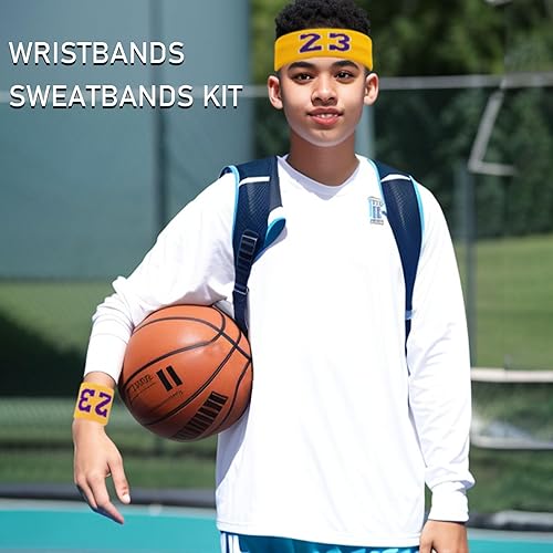 Miniatura 6 de Kvoike Juego de bandas para el sudor para hombres y mujeres, juego de muñequeras atléticas, bandas absorbentes para el sudor, bandas deportivas para