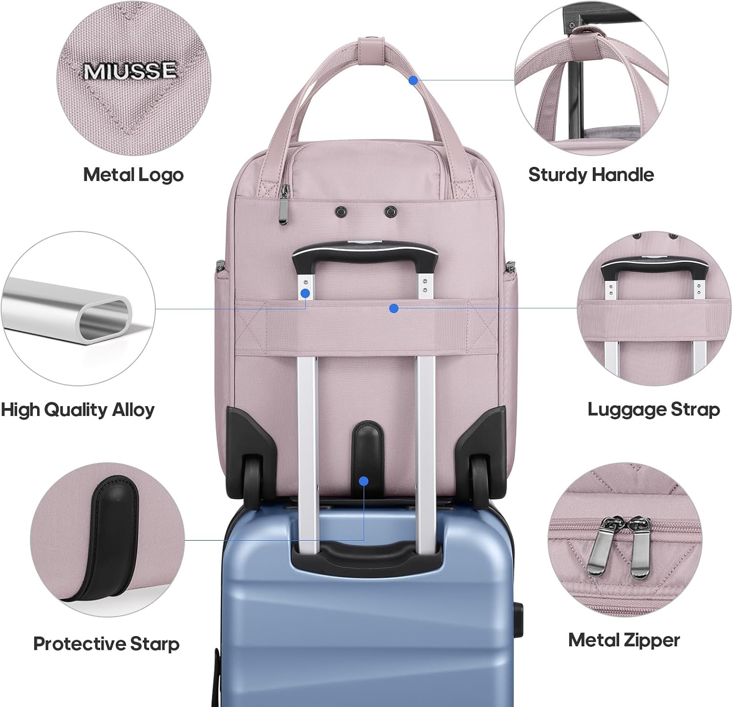 Softside Carry On Luggage With Wheels, Airline Approved 16-Inch Carry On Suitcase With Durable Lock, Lightweight Underseat Carry-On Bag For Travel Men & Women (Pink)