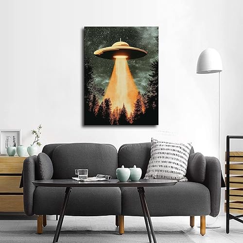 Miniatura 2 de Unidentified Flying Objects, Aliens, Retro 90s Poster Aesthetic Canvas Wall Art Modern Decor Poster for Living Room, Office, Bedroom Home Posters
