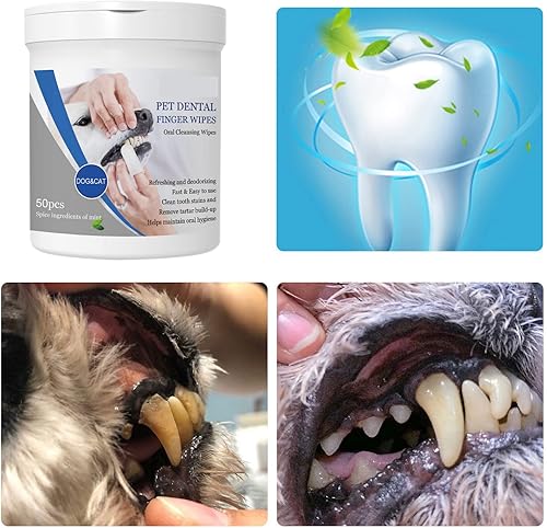 Miniatura 8 de Toallitas dentales para mascotas, limpieza oral para el cuidado de los dientes, almohadillas para perros y gatos, optimizan la salud bucal, reducen