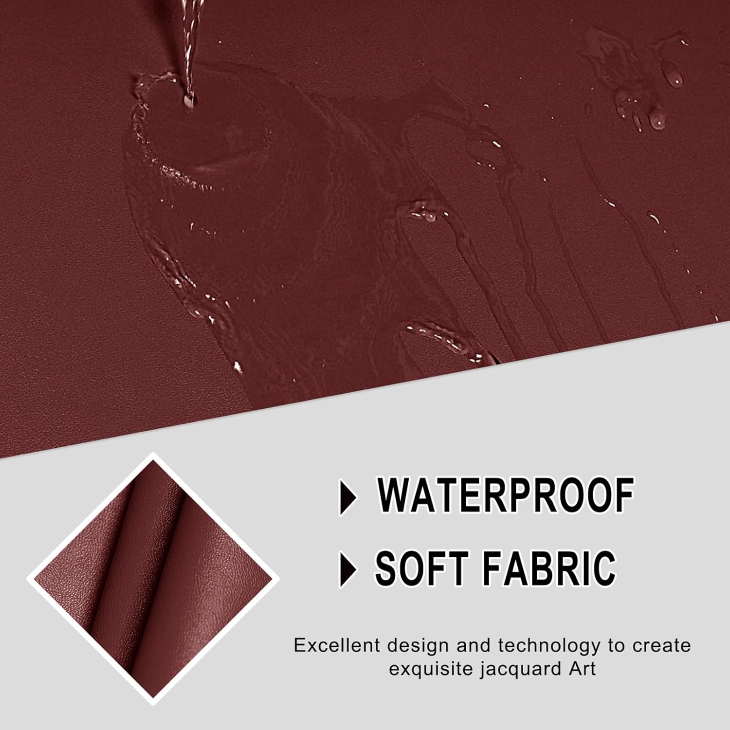 Chair Cover, Office Chair Cover, PU Office Chair Cover, with Elastic Bottom Computer Chair Cover, Computer Armchair Covers (Wine Red,Large)
