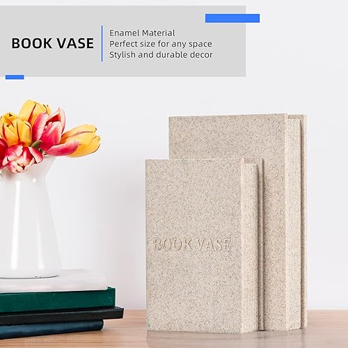 Miniatura 5 de Florero decorativo con forma de libro, jarrones de resina para decoración del hogar, dormitorio, oficina, estantería única para amantes de los