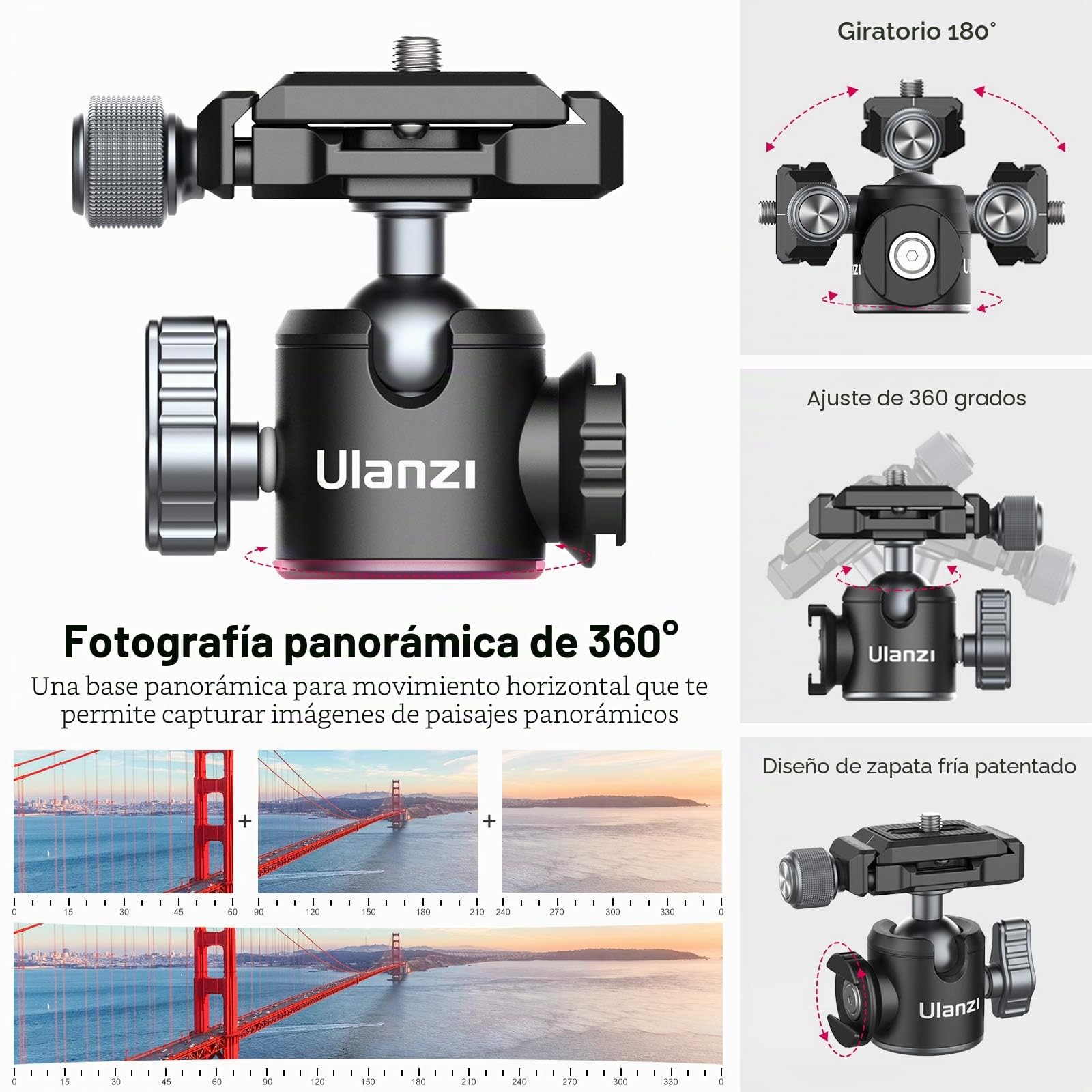 PICTRON MT-24 - Minitrípode portátil y compacto de escritorio, aleación de aluminio con rótula de 360°, placa de liberación rápida de 1/4 pulgadas para videocámara DSLR, carga hasta 5 kg