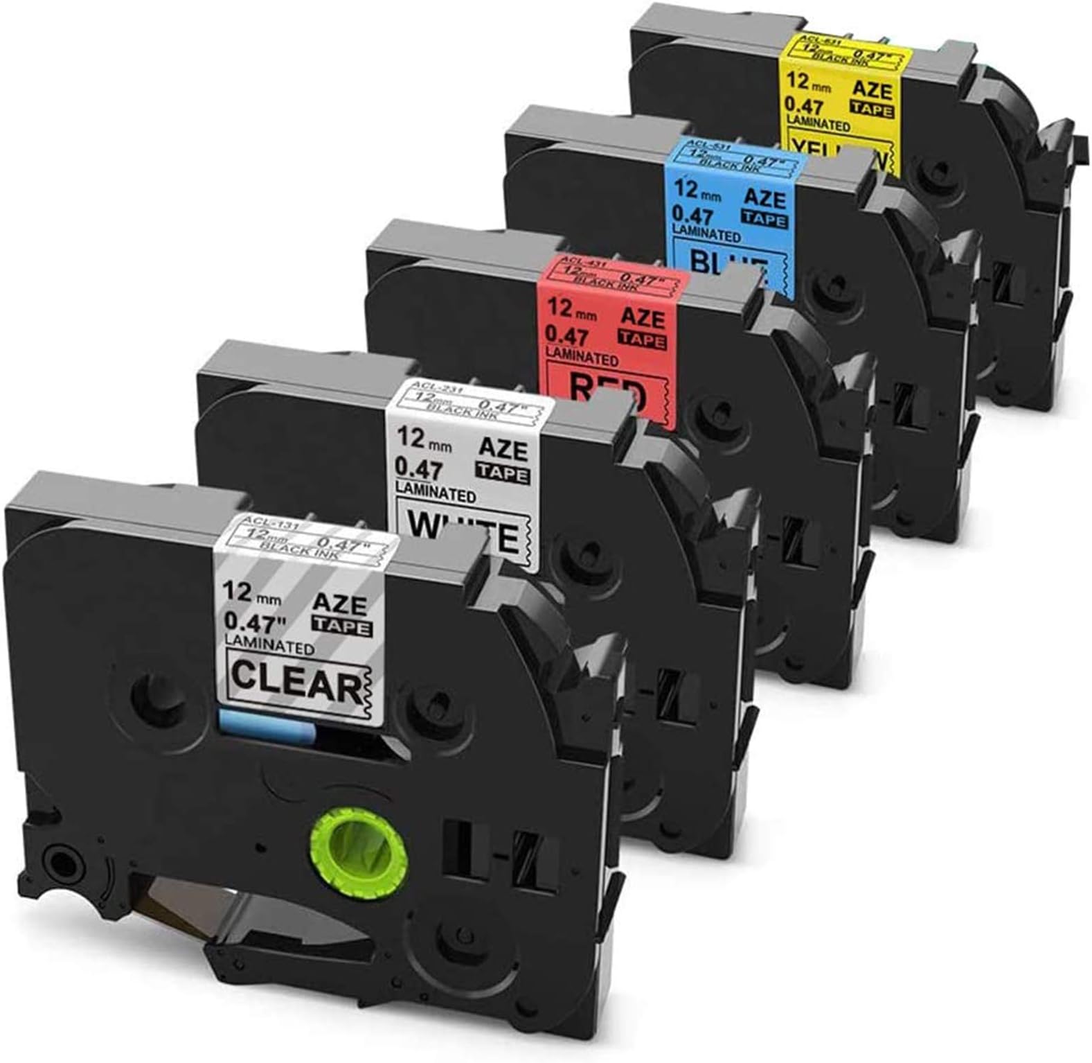 Anycolor Comptible Label Tape Replacement for Brother TZe-131/ TZe-231/ TZe-431/ TZe-531/ TZe-631 P Touch Label Maker Tape for Brother P-Touch Label Maker PT-1000 PT-1010R PT-H110 PT-D210 PT-D400