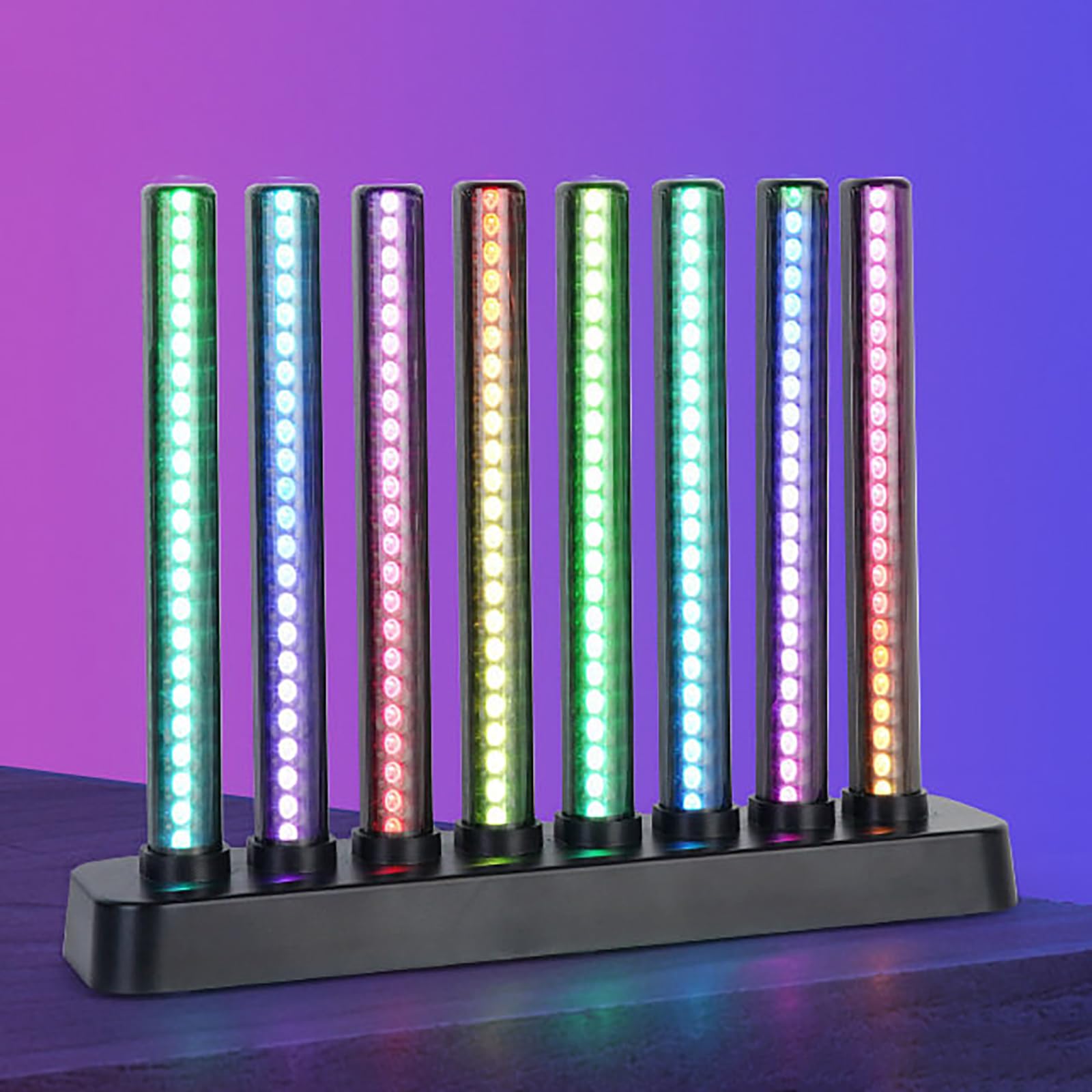Światło do rozpoznawania rytmu muzyki z 8 lampami Nixie, 200 pełnokolorowych diod LED, 3 tryby dynamiczne, regulacja jasności, zasilanie USB, do dekoracji domu lub pokoju gier