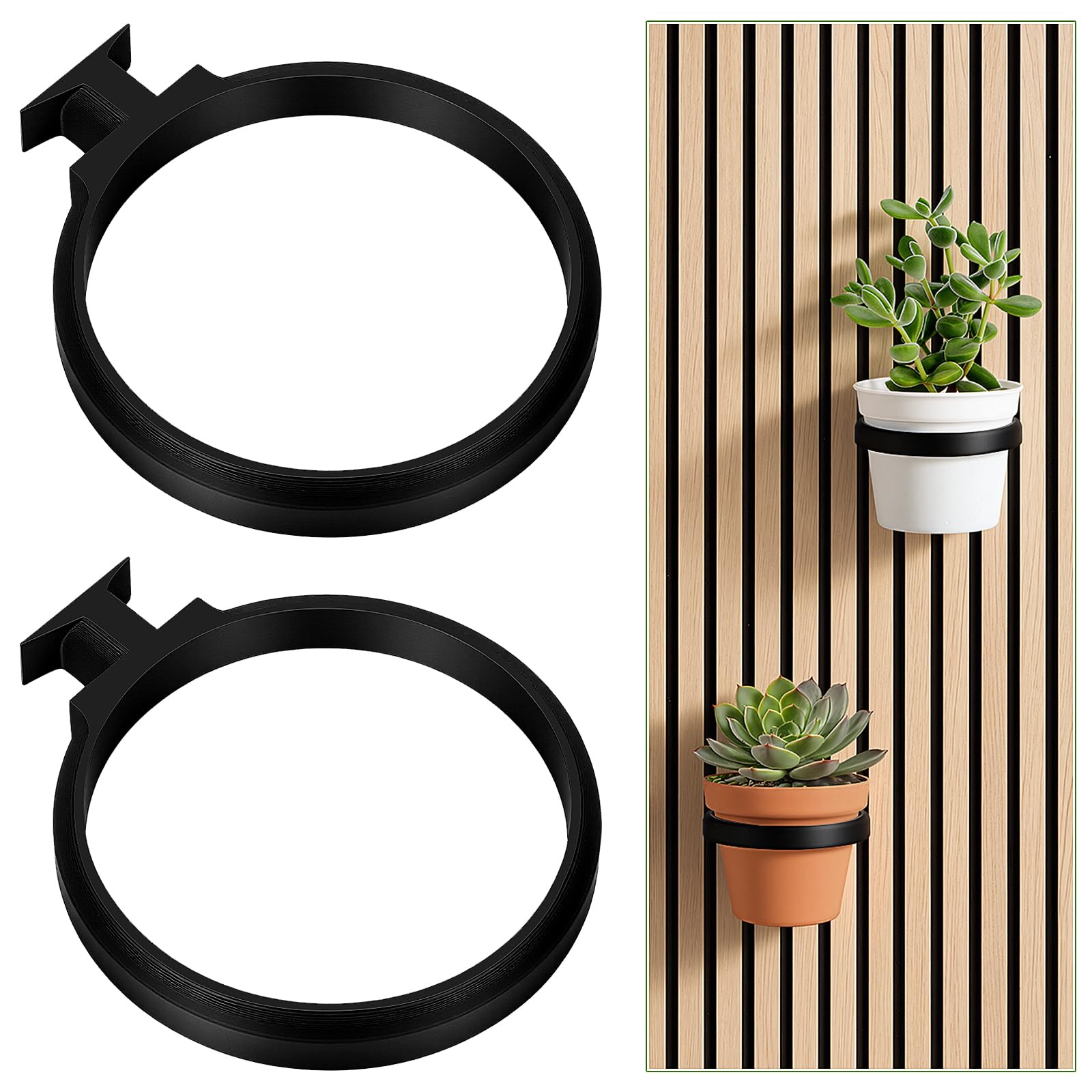 Support acoustique pour plantes noir anti bourdonnement pour mur