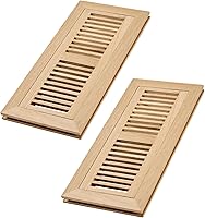 Vista 16 de Registro de piso de madera de roble rojo, montaje empotrado con marco, 4 x 10 pulgadas con amortiguador, sin terminar