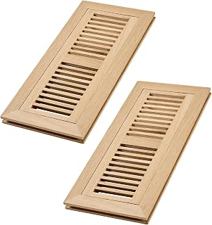 2 Pcs Pack White Oak Floor Register, Flush Mount Vent, 4x12 Inch,Unfinished