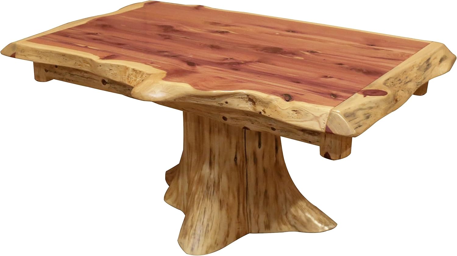 Furniture Barn USA- Tree Stump Coffee Table- Live Edge Red Cedar Log