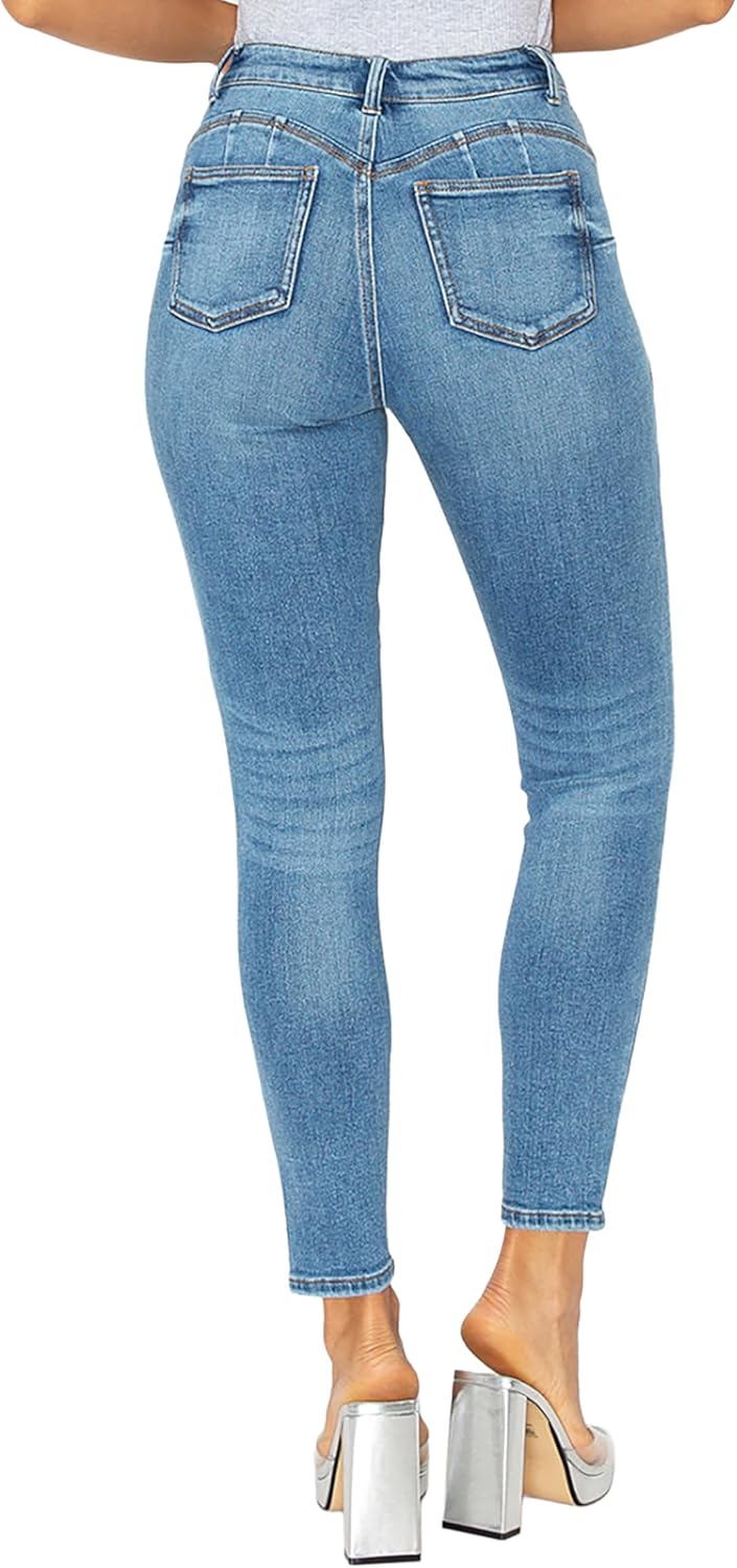 WAX JEAN Women's 'Butt I Love You' Push-Up High Rise Skinny Denim Jeans - Image 2
