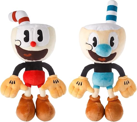 15-Inch Cuphead & Mugman Bundle - Plush Toy - Soft and Huggable Stuffed Doll of The Popular Video Game Character for Kids and Fans of All Ages - Perfect for Collectors and Gamers - Authentic Design