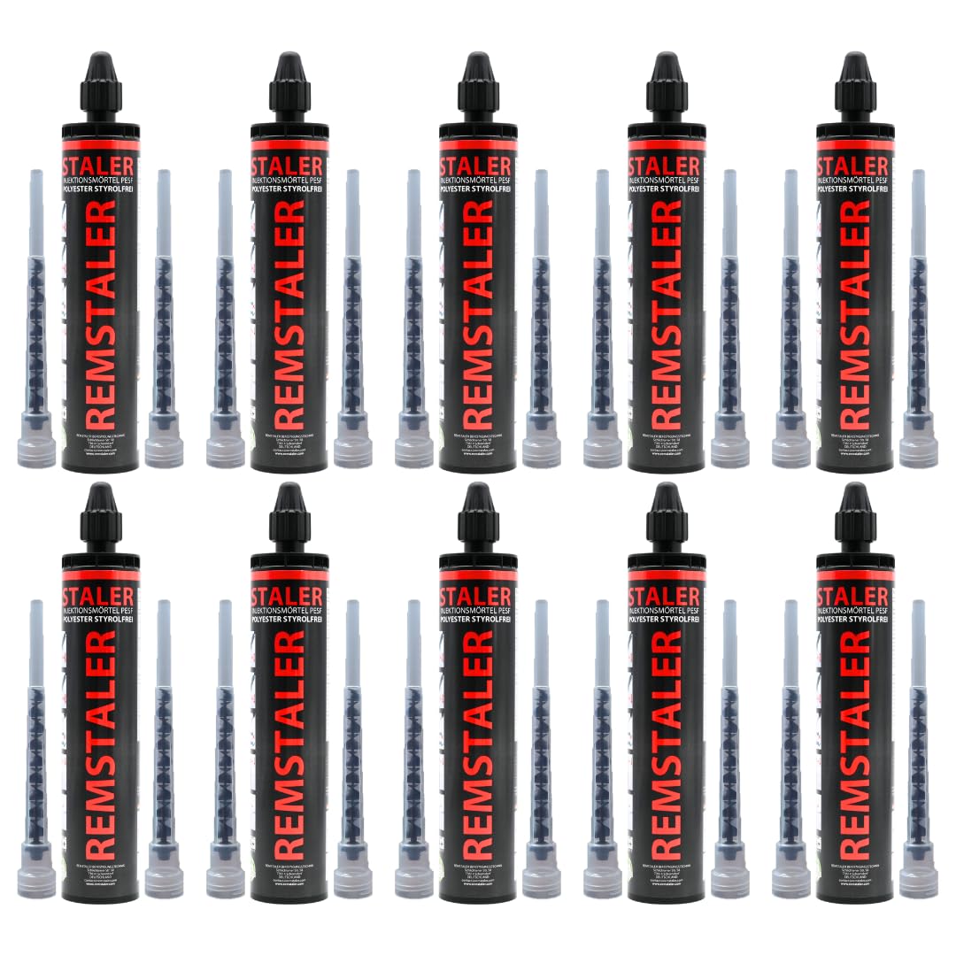10x Remstaler VERBUNDMÖRTEL 300ml | -HÖCHSTE QUALITÄT- made in GERMANY | Injektionsmörtel | Montagemörtel | STYROLFREI
