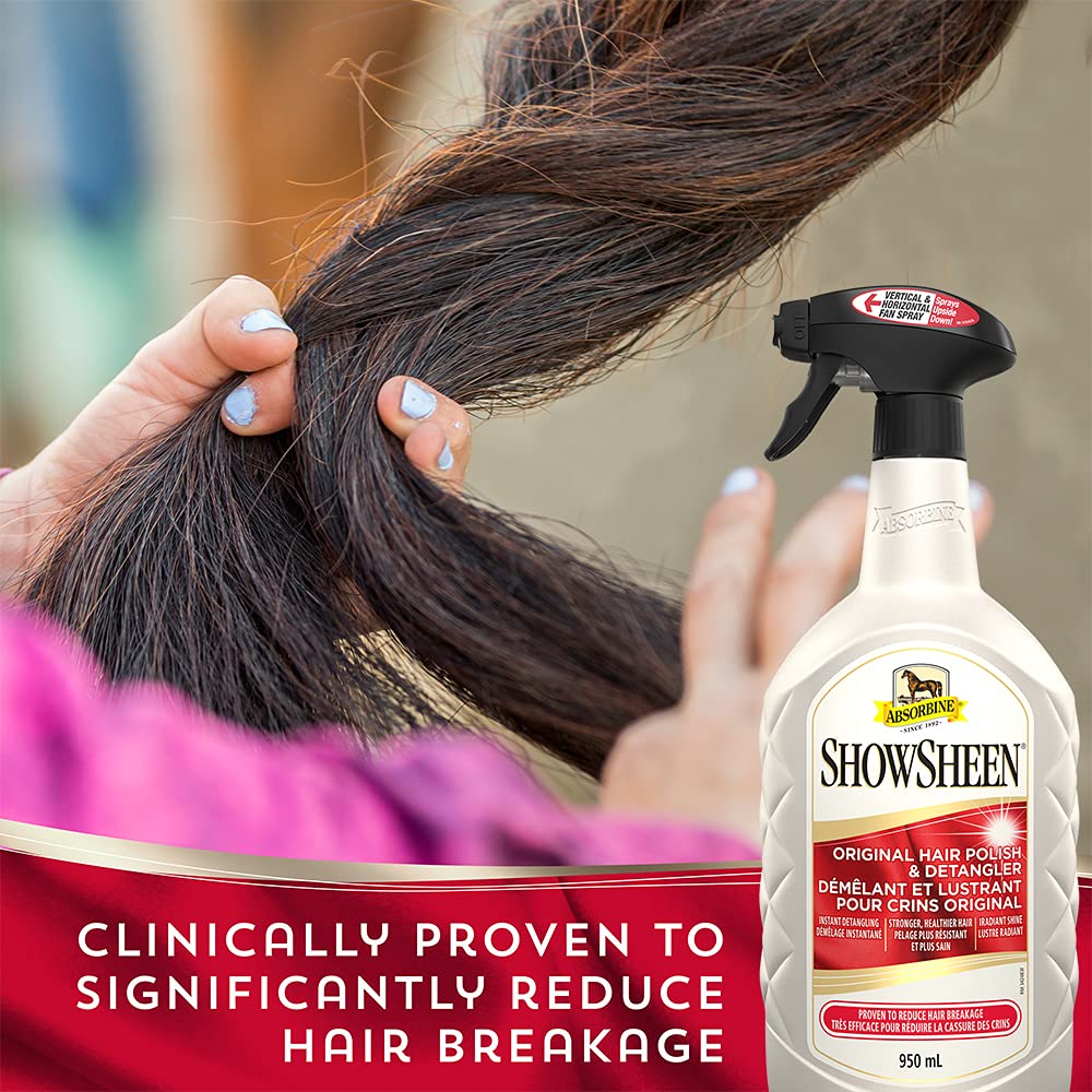 Absorbine ShowSheen Hair Polish and Mane & Tail Detangler, 950ml Spray Bottle - 4