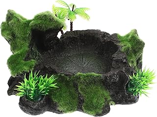 Ipetboom Tigela De Alimentação Para Animais De Estimação 2 Peças Lagarto Comida Lanche Tartaruga Prato De Água Animais De Vidro Dragão Barbudo Prato De Água Réptil Resina