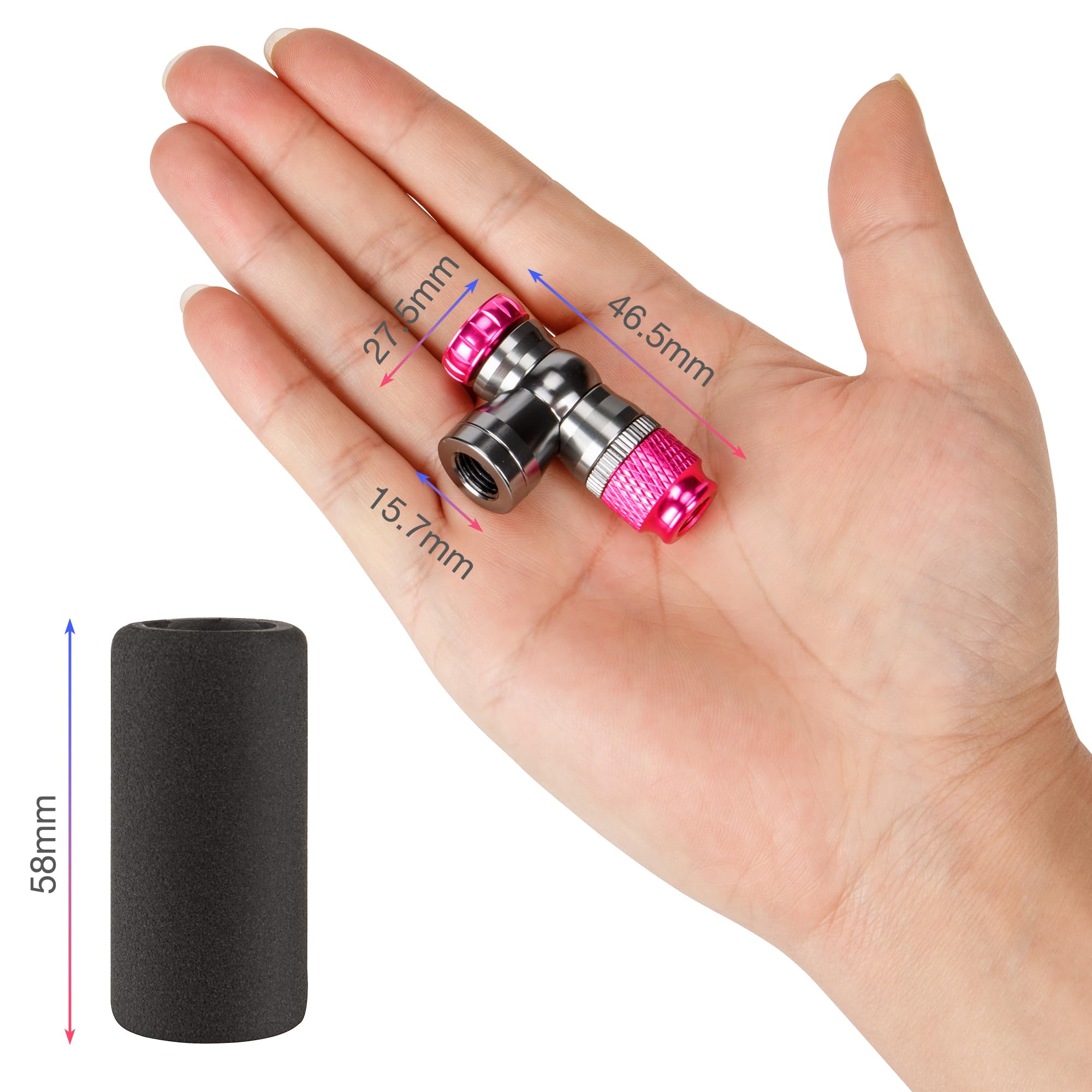 Set di pompe CO2 per bicicletta – Gonfiatore CO2 con cartuccia 16g/25g, compatto, leggero, Presta & Schrader