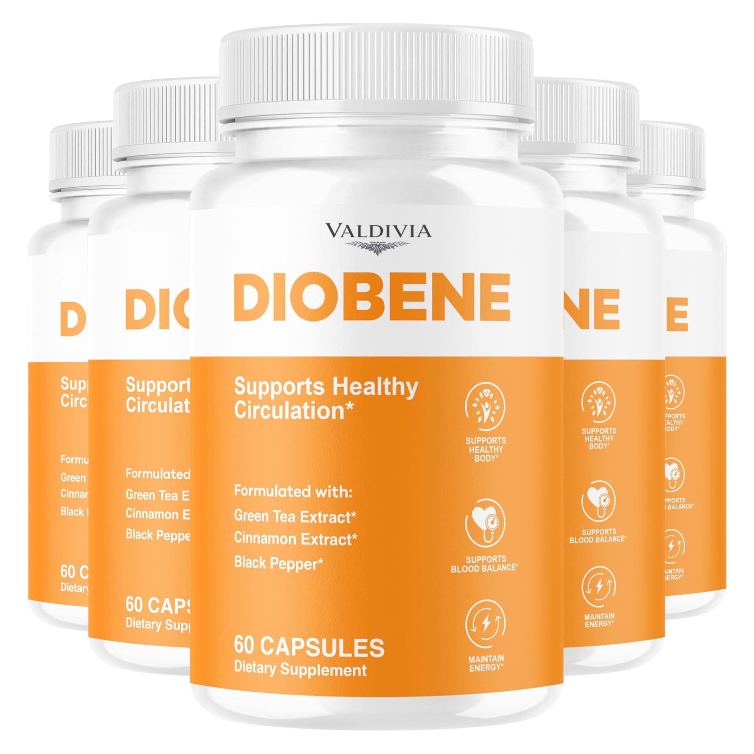 Valdivia (5 Pack) Diobene Capsules - Official Diobene Support All Natural Premium Formula - Maximum Strength, Diobene Pastillas Multivitamin for Overall Health & Wellness, 300 Capsules for 5 Months