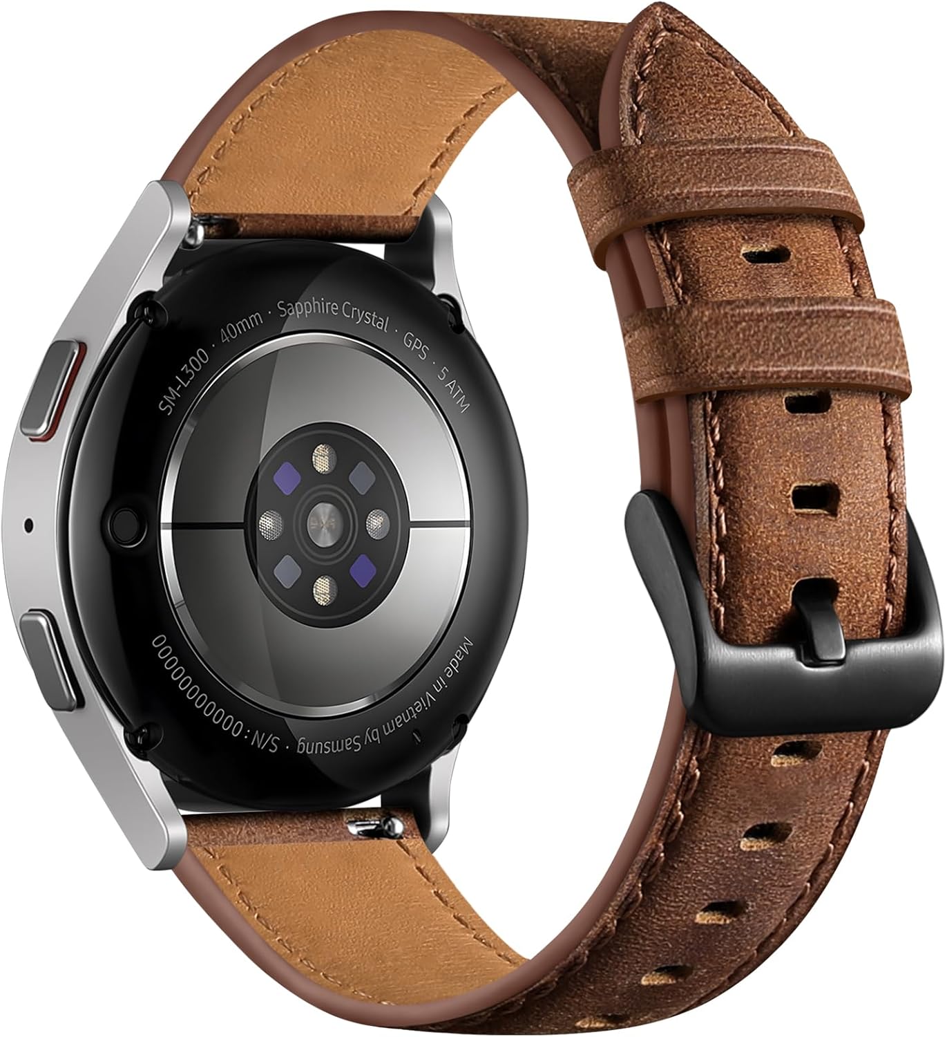 Leather Bands Compatible with Samsung Galaxy Watch 7 Band 6 5 4 FE 40mm 44mm/Galaxy 6 4 Classic/5 pro/Active 2, 20mm Vintage Genuine Leather Replacement Strap for Samsung Watch Bands Men Women