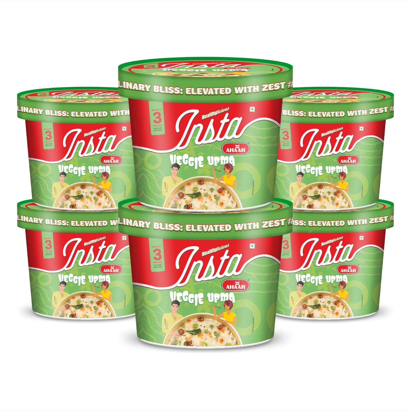 Insta Ahaar Veggie Upma - Pack of 6 Cups (80g Each) | Ready-to-Eat | Instant Snack (B0D4DXMKCD) Amazon Price History, Amazon Price Tracker