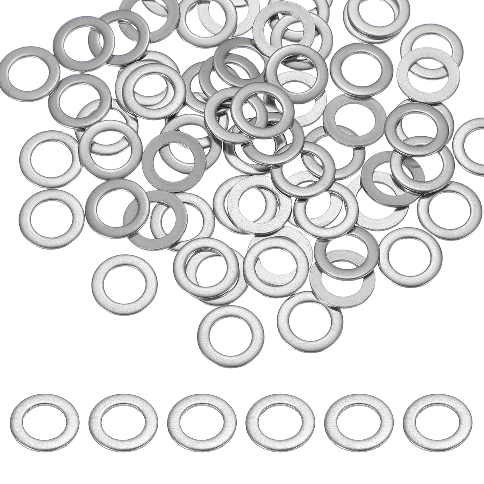 PATIKIL M8 x 14mm Metal Screw Washers Set, 66Pcs 304 Stainless Steel Flat Washers for Screws Bolts Factories Home Outdoor Projects