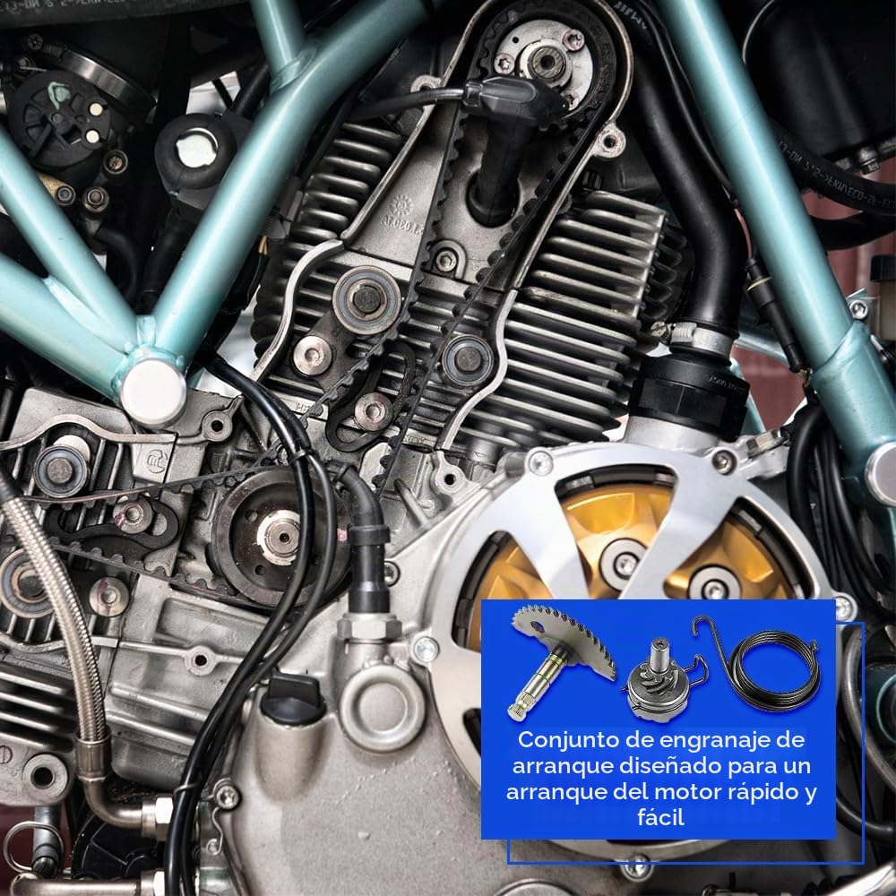 Piñón de Arranque de Pedal de Arrastre, Kit de Eje de Arranque, Conjunto de Engranaje Arranque, Juego de Revisión de Pedal de Muelle para GY6 50CC 80CC 90cc 139QMB Motors Scooter