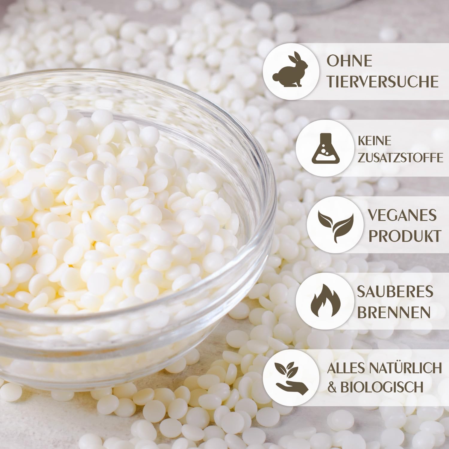 Sojawachs für Kerzen, Premium Kerzenwachs 5kg von Waxcanpy,kerzenwachs zum gießen, 100% Natürliches Öko Sojawachs für Kerzen