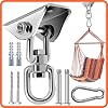 Morzejar Heavy Duty Swing Hangers 360°Rotate Heavy Duty Hooks for Hanging 304 Stainless Steel Swivel Hammock Hooks Swing Hook for Ceiling Wooden Porch, Gym Yoga Suspension kit With 400 kg Capacity