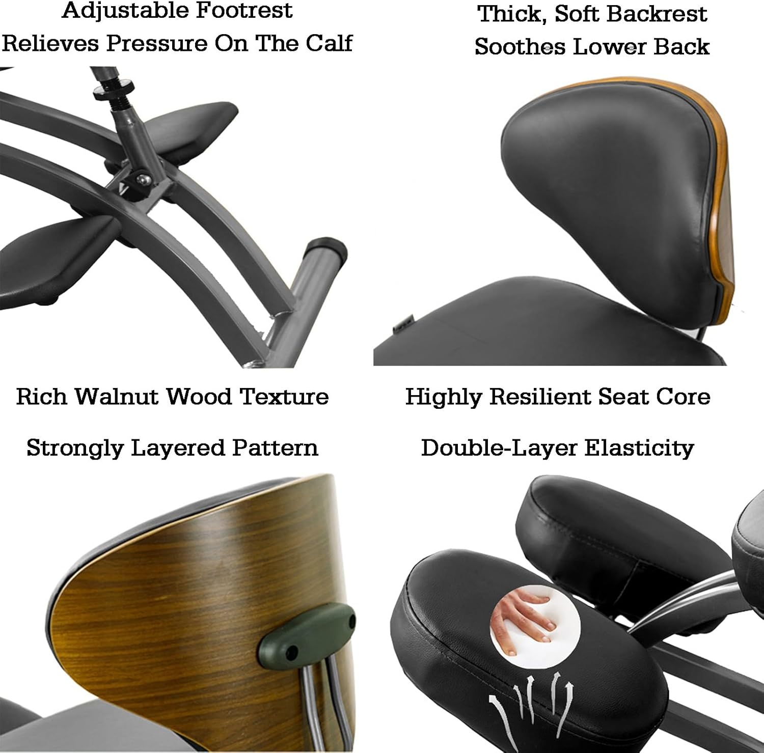 Kneeling Chair with Back Support,Adjustable Yoga Meditation Seat,Angled Chair,for Back and Neck Pain Relief Improvement