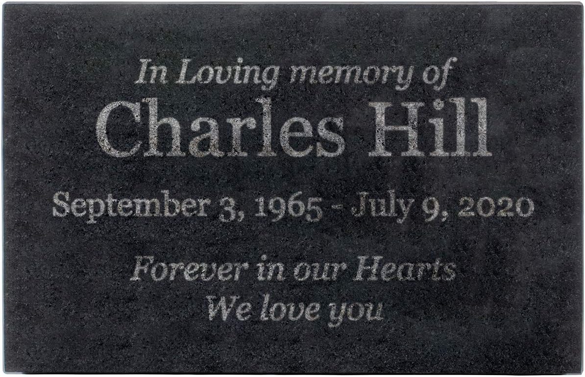 Customized In Loving Memory Black Granite Memorial or Sympathy Gift. Offered in a Variety of Sizes to Meet your Needs and Budget (14 x 9 x 2")