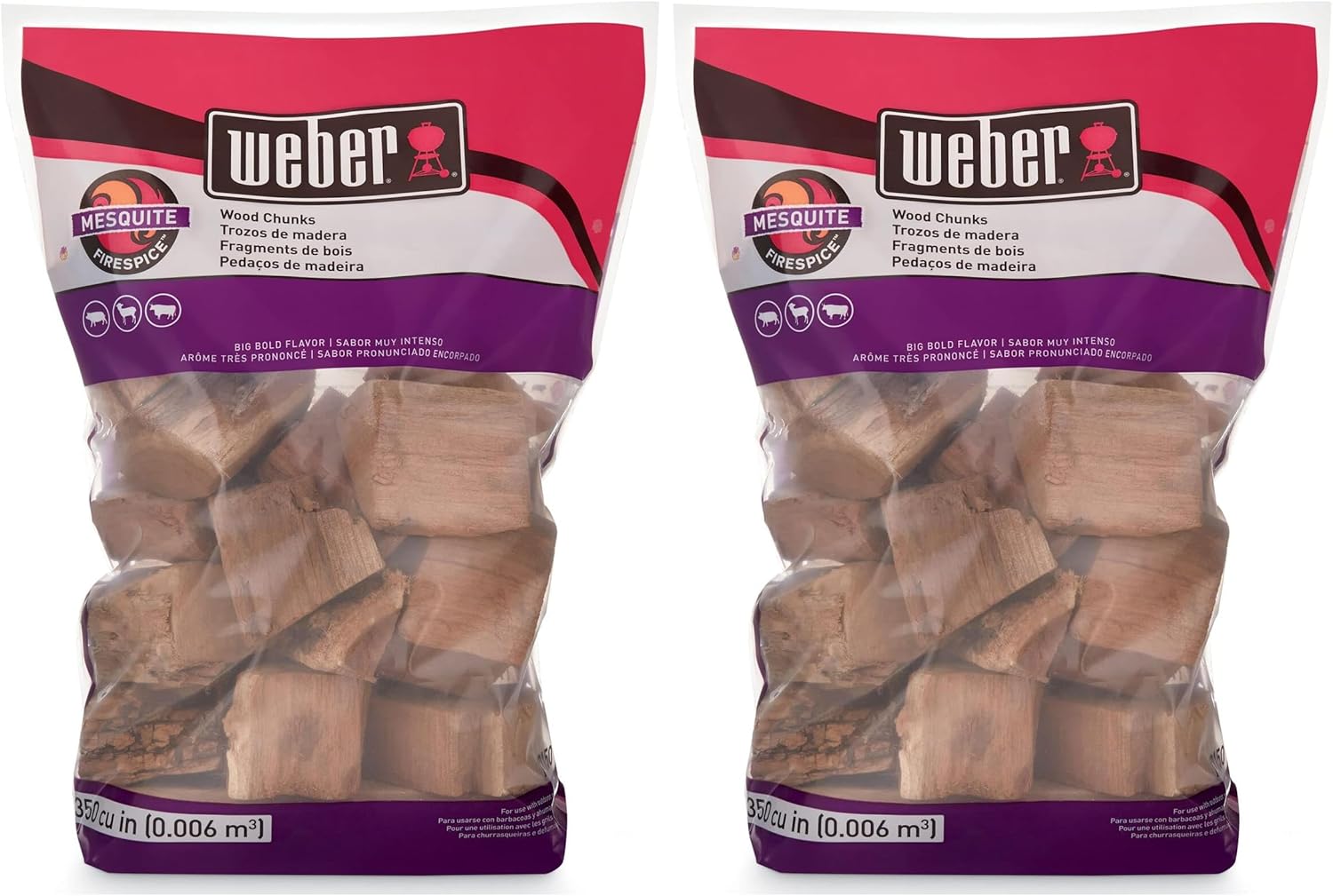 Weber Mesquite Wood Chunks, for Grilling and Smoking, 4 lb.