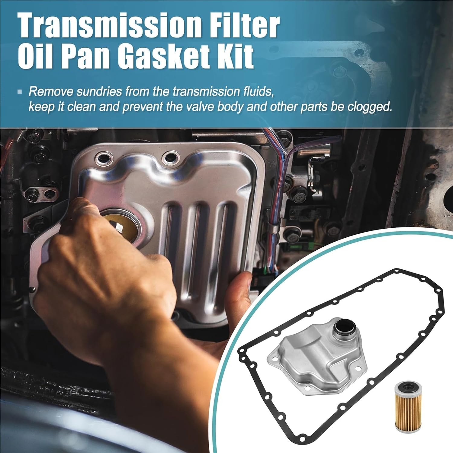 ‌Sump Pan‌ Transmission Filter Oil Pan Gasket Fit for Nissan Fit for Altima 2.5L 2007-2013 Fit for Nissan Fit for Rogue 2008-2016 Oil Sump‌