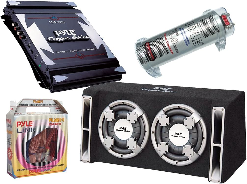 Pyle Super Amplifier/Subwoofer/Capacitor/Installation Package for Car/Truck/SUV PLA2200 2