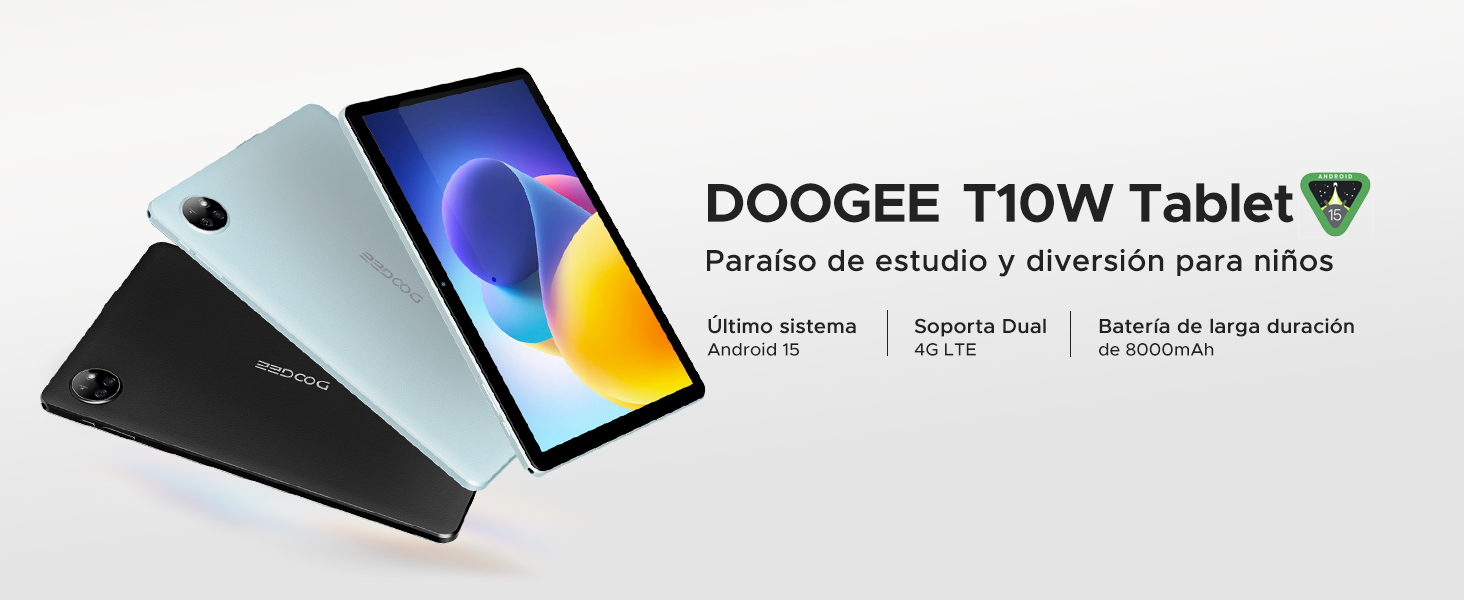 DOOGEE T10W Android 15 Tablet 10 Pulgadas con 16GB RAM+ 128GB ROM