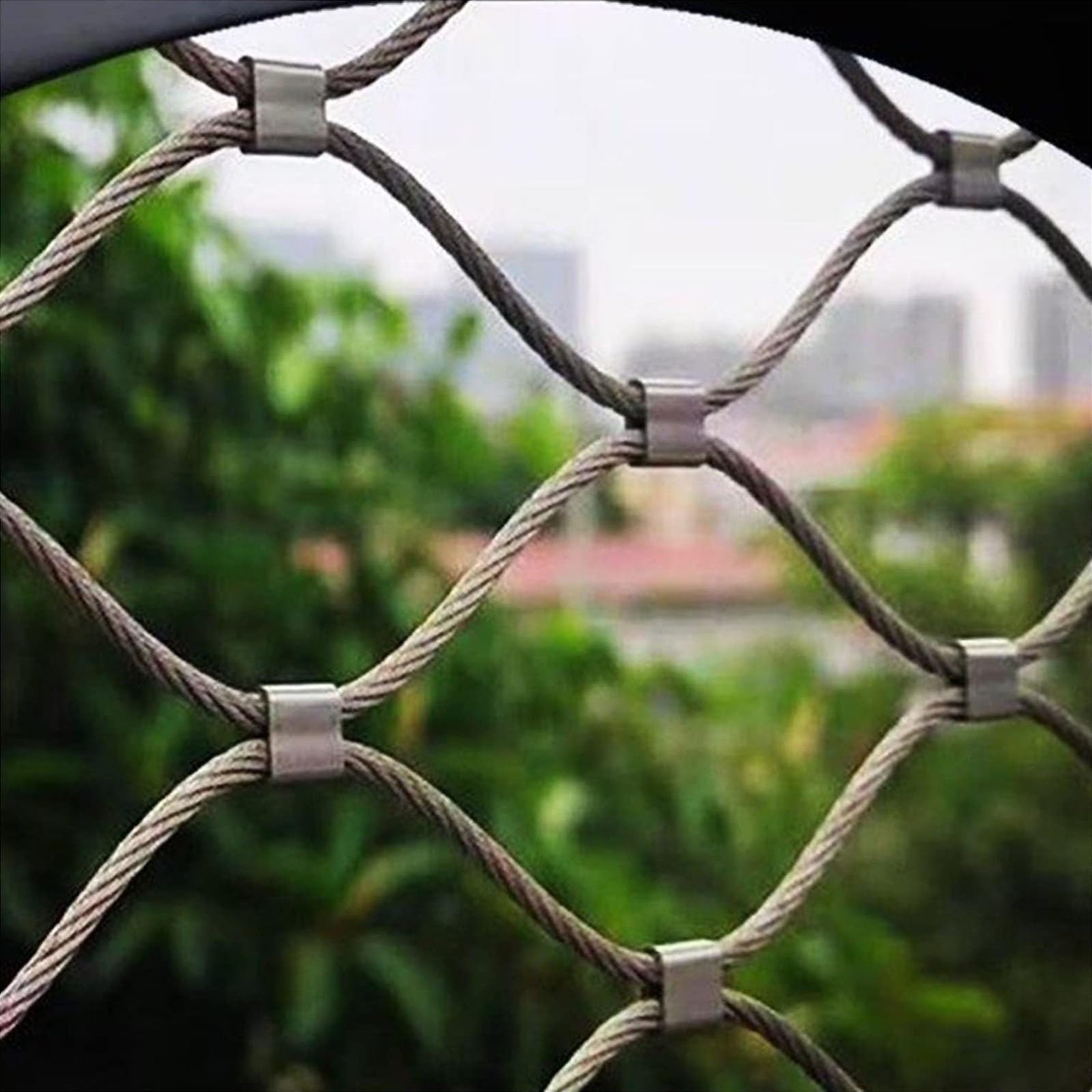 Red de seguridad de acero inoxidable anti-caídas de 10x1,8 metros para balcones y terrazas