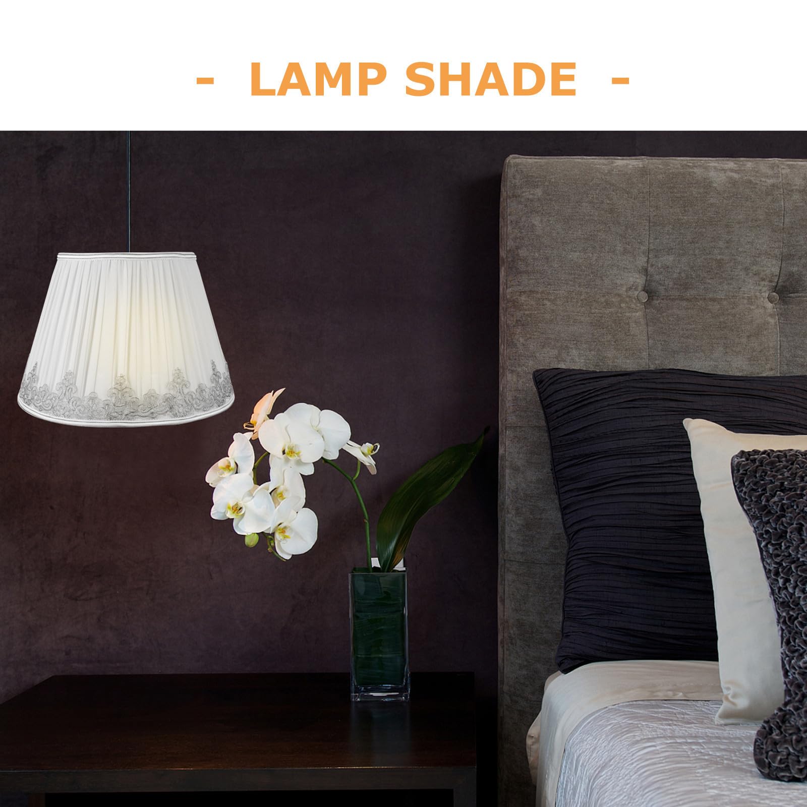 Abat-jour en Tissu Blanc E27 Décoratif pour Lampe et Bougies