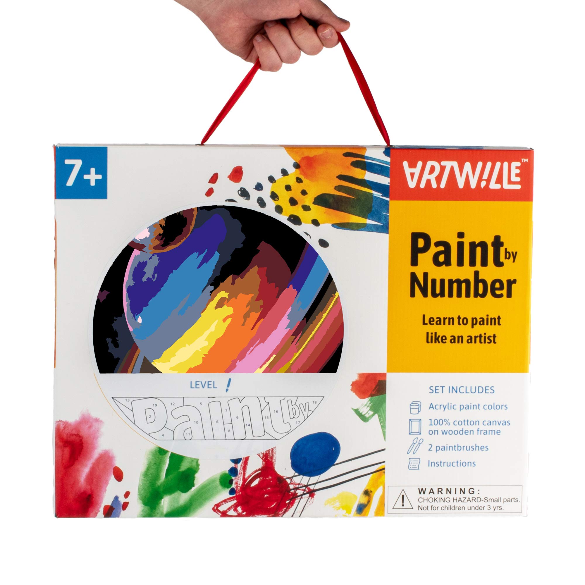 Artwille - Kit per pittura acrilica fai da te con numeri, per adulti e bambini, 35 x 45 cm, motivo: spazio