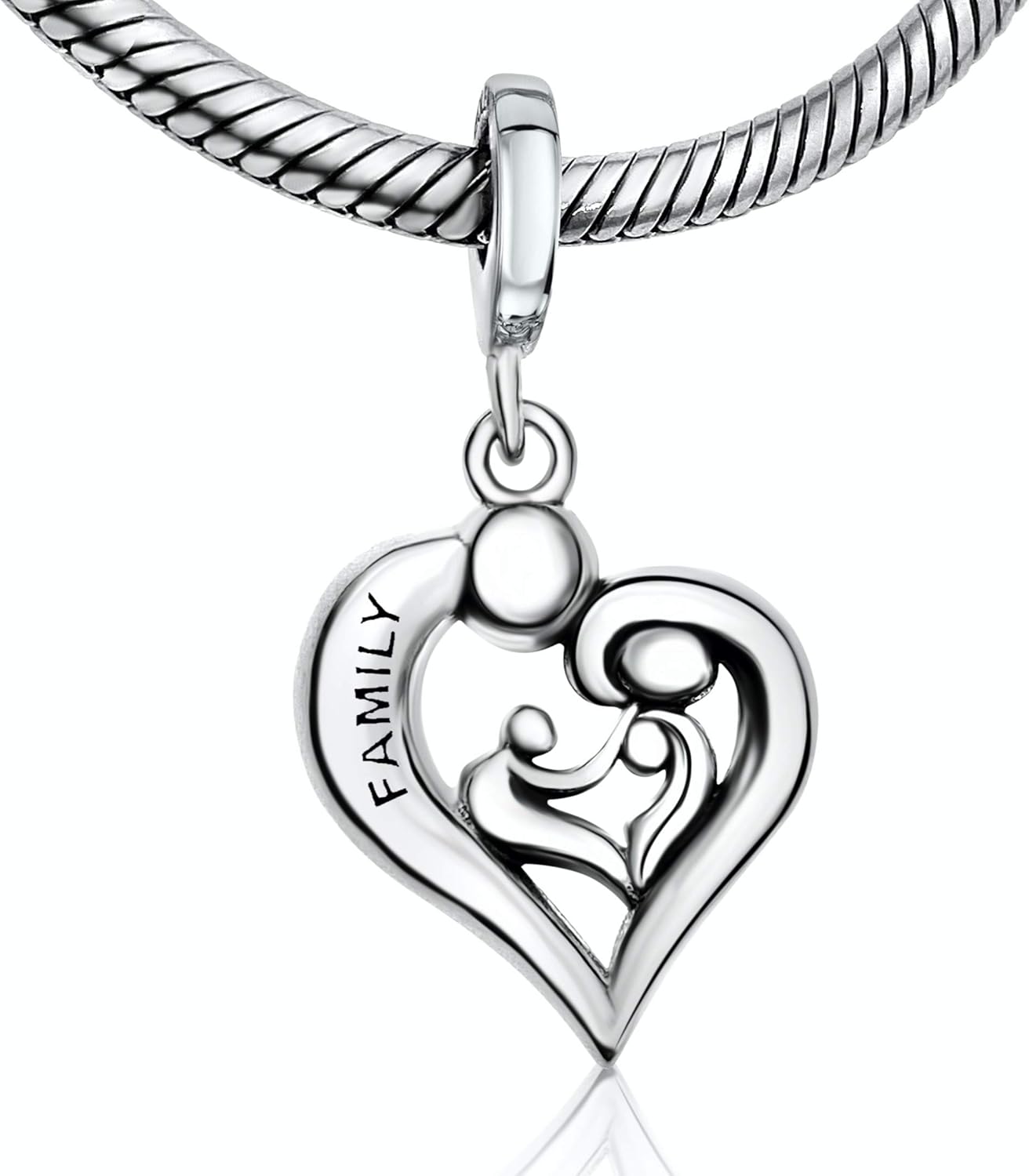 925 Sterling Silver Family Love Pendant Charm for Jordan Ubuy