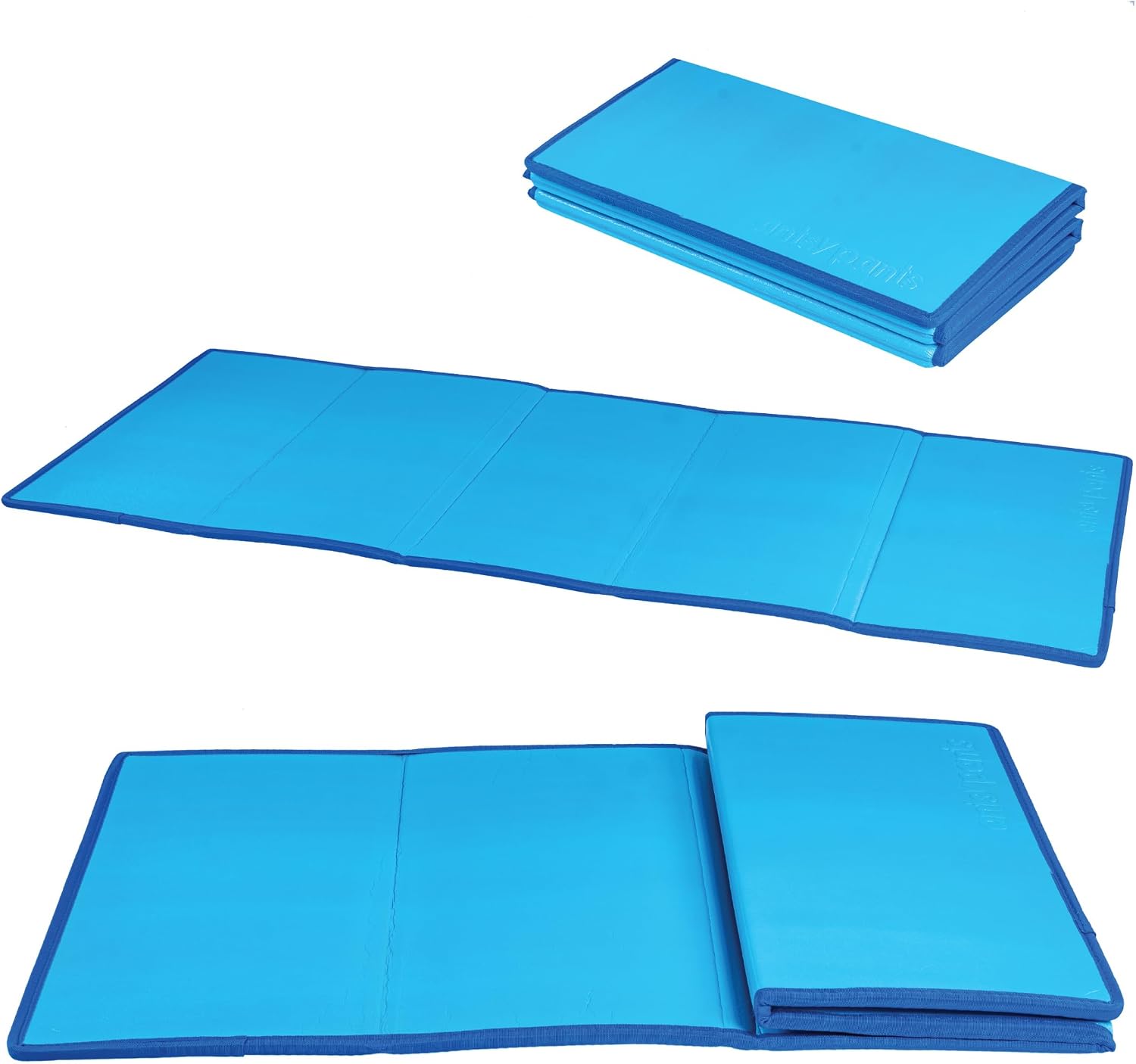 Antsy Pants XPE Foldable Play Mat for Kids Ages 3+ | 31" x 77" Dual-Surface Texture Tumbling Mat | Lightweight 5-Panel Folding Gymnastic Mat for Playroom, Exercise, Stretching, Tumbling & Travel